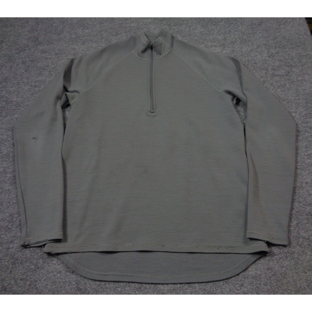 IBEX Sweater Mens L Grey 1/2 Zip Pullover Mock Neck Wool Knit Outdoors